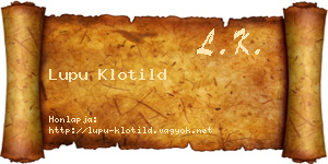 Lupu Klotild névjegykártya